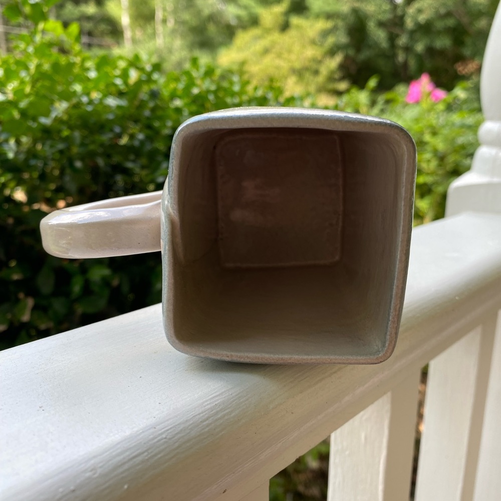 Square Pottery Mug with Birds of Paradise - Picture 3 of 6